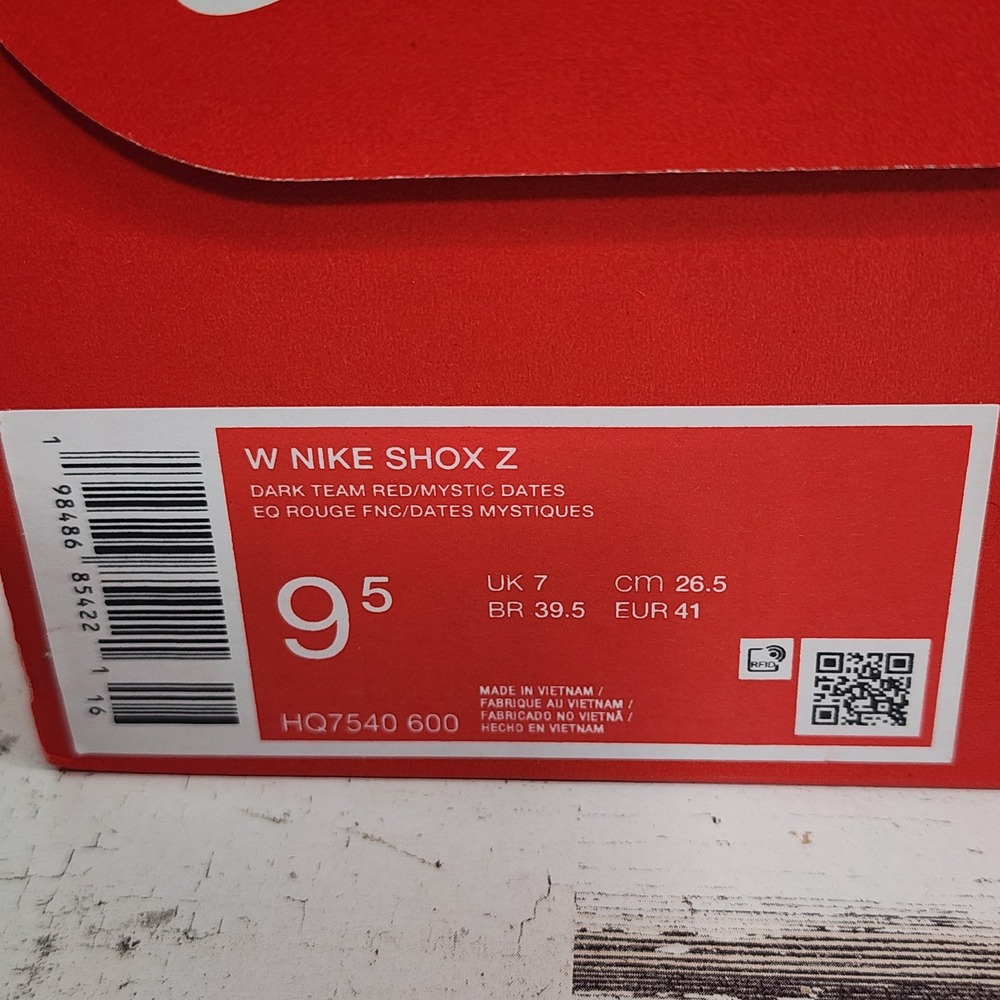 Nike Shox Z Womens 9.5 Dark Team Red/Mystic-Dates HQ7540-600 NWB Running Shoes - Picture 11 of 12